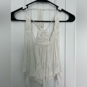 POL White Boho Festival Top- Size Womens M